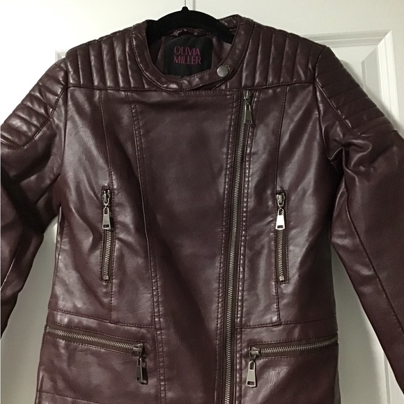 Dark Maroon Leather Jacket - Picture 3 of 4